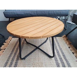 friis furniture loungebord Anholt, Teaktræ Ø80 cm - h 43 cm.